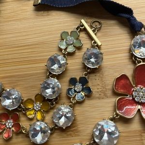 ANN TAYLOR ENAMEL FLORAL NECKLACE and Bracelet